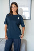 Women summer pajama set Duck T-shirt + Dark Blue Pants